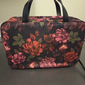 Victoria's Secret Black Floral Cosmetic Bag